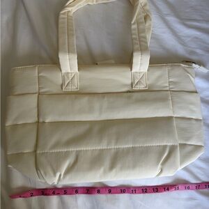 Chic Cream Quilted Shoulder Bag